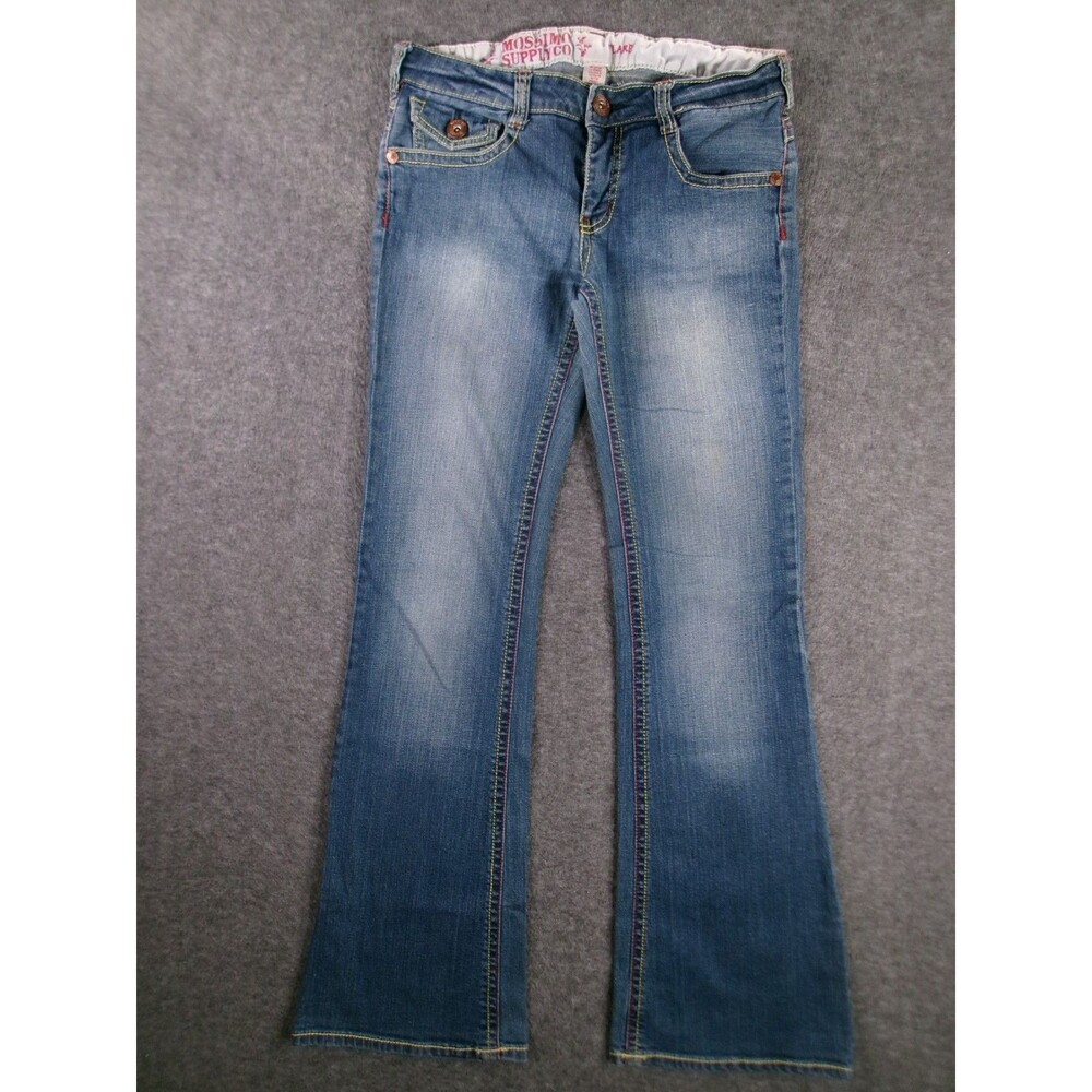 Mossimo Jeans Women 9 Blue Low Rise Flare Medium Wash Faded Western Cowgirl Y2K